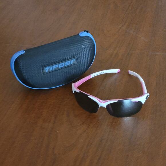 Women\'s Pink and White Sport Sunglasses with Dark Lenses main image 8